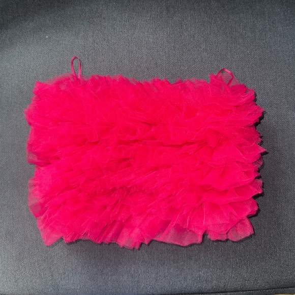 Zara Pink Ruffled Strapless Top - Picture 3 of 4
